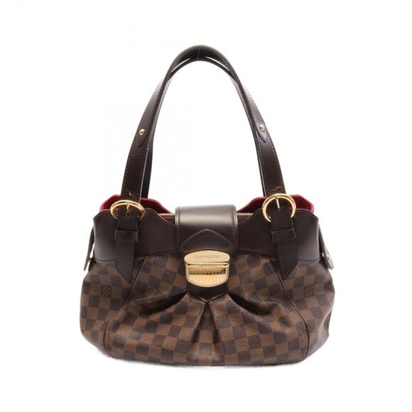 LOUIS VUITTON Sistina PM Handbag N41542 Damier canvas Brown Ebene Used Women - Picture 1 of 10